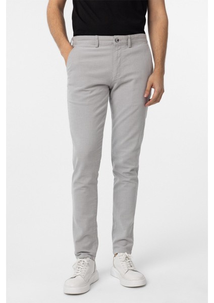 Gri Slim Fit Armürlü Kanvas Pantolon fiyatları