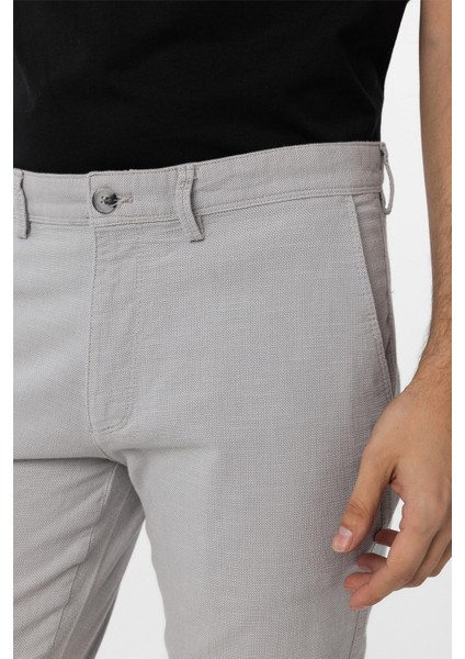 Gri Slim Fit Armürlü Kanvas Pantolon fırsatları
