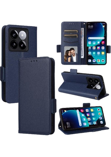 Xiaomi 14T Manyetik Pu Deri Yan Toka Cüzdan Kart Yuvaları Için Flip Case (Yurt Dışından)