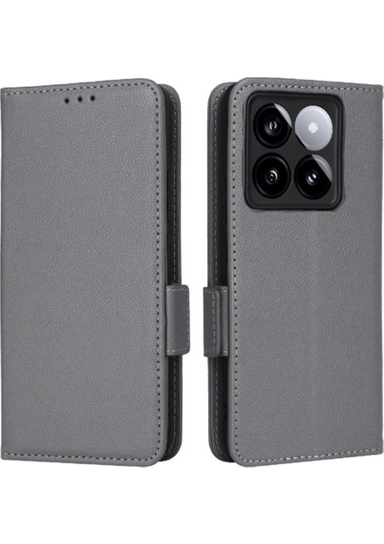 Xiaomi 14T Manyetik Pu Deri Yan Toka Cüzdan Kart Yuvaları Için Flip Case (Yurt Dışından)