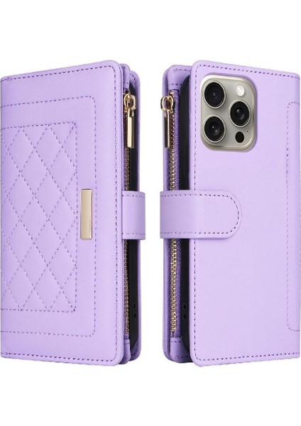 IPhone 15 Için Flip Case Pro Max Darbeye Kart Yuvaları Cüzdan Kayış (Yurt Dışından)
