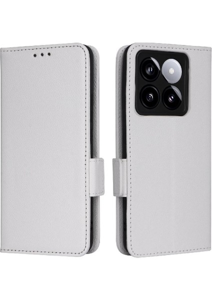 Xiaomi 14T Manyetik Pu Deri Yan Toka Cüzdan Kart Yuvaları Için Flip Case (Yurt Dışından)