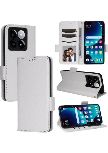 Xiaomi 14T Manyetik Pu Deri Yan Toka Cüzdan Kart Yuvaları Için Flip Case (Yurt Dışından) modelleri