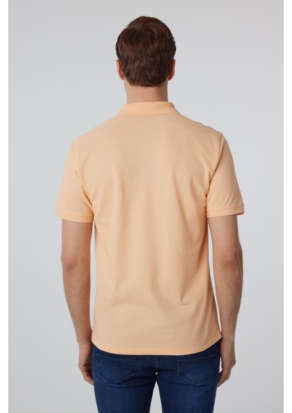 Sütlü Kahve Regular Armürlü Polo Yaka Tişört modelleri