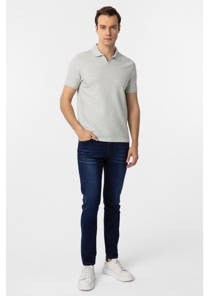 Yeşil Slim Fit Armürlü Polo Yaka Tişört indirimleri