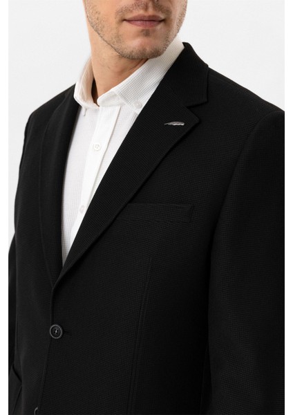 Siyah Regular Fit Mono Yaka 6 Drop Ceket fırsatları
