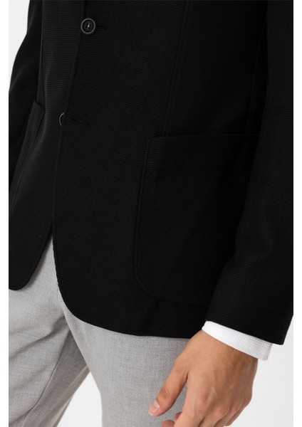 Siyah Regular Fit Mono Yaka 6 Drop Ceket indirimleri