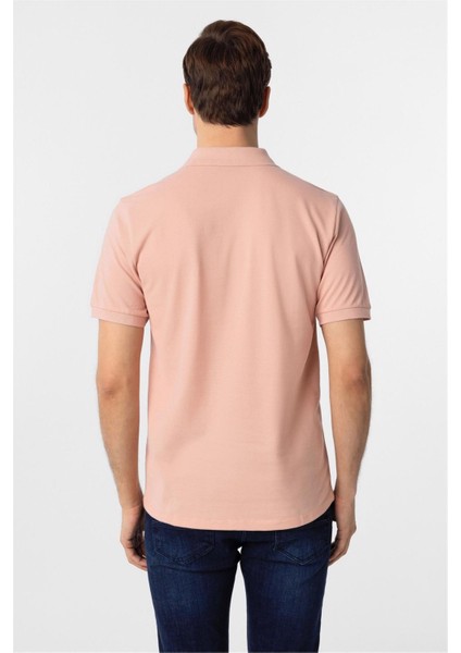 Koyu Pembe Regular Armürlü Polo Yaka Tişört