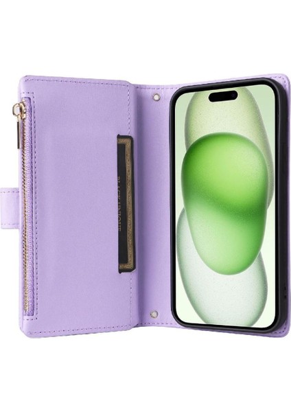IPhone 15 Için Flip Case Darbeye Kart Yuvaları Cüzdan Kayış (Yurt Dışından) indirimleri