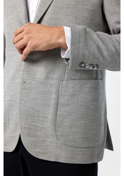 Antrasit Regular Fit Desenli Sivri Yaka 6 Drop Ceket fırsatları