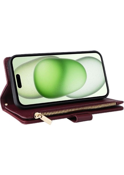 IPhone 15 Için Flip Case Darbeye Kart Yuvaları Cüzdan Kayış (Yurt Dışından) indirimleri