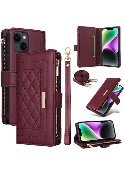 IPhone 14 Için Flip Case Artı Kayış Cüzdan Kart Yuvaları Darbeye (Yurt Dışından) indirimleri