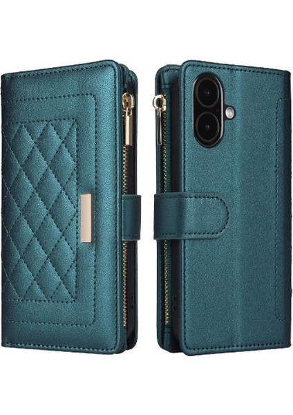 IPhone 16 Için Flip Case Artı Darbeye Cüzdan Kart Yuvaları Kayış (Yurt Dışından)
