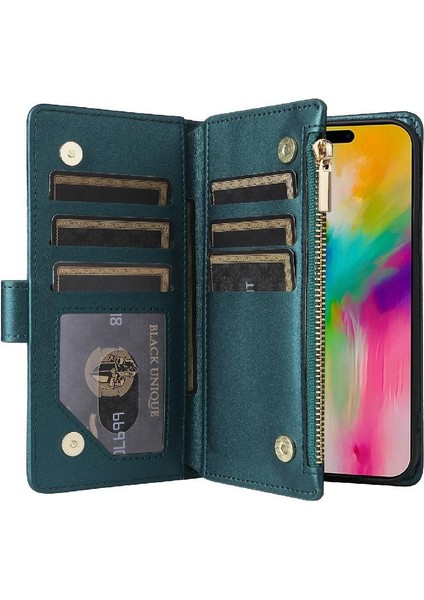 IPhone 16 Için Flip Case Artı Darbeye Cüzdan Kart Yuvaları Kayış (Yurt Dışından)