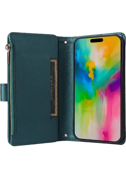 IPhone 16 Için Flip Case Artı Darbeye Cüzdan Kart Yuvaları Kayış (Yurt Dışından)