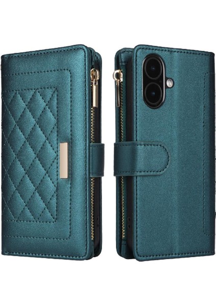 IPhone 16 Için Flip Case Darbeye Kart Yuvaları Cüzdan Kayış (Yurt Dışından)