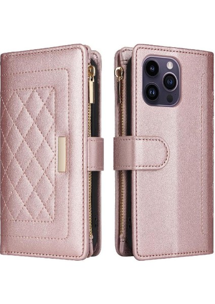 IPhone 14 Için Flip Case Pro Max Darbeye Cüzdan Kayış Kart Yuvaları (Yurt Dışından)
