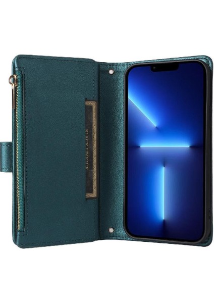 IPhone 13 Için Flip Case Pro Max Kayış Kart Yuvaları Cüzdan Darbeye (Yurt Dışından)