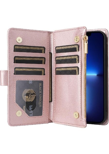 IPhone 13 Için Flip Case Pro Max Kayış Kart Yuvaları Cüzdan Darbeye (Yurt Dışından)