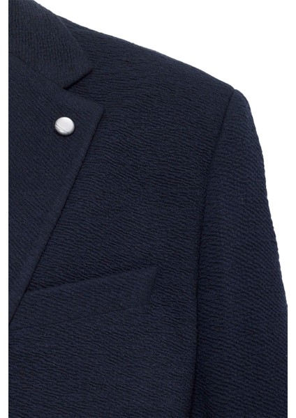 Lacivert Regular Fit Desenli Mono Yaka 4 Drop Ceket fırsatları