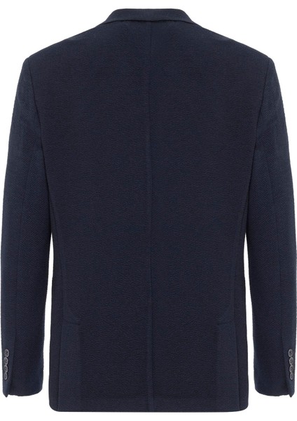 Lacivert Regular Fit Desenli Mono Yaka 4 Drop Ceket indirimleri