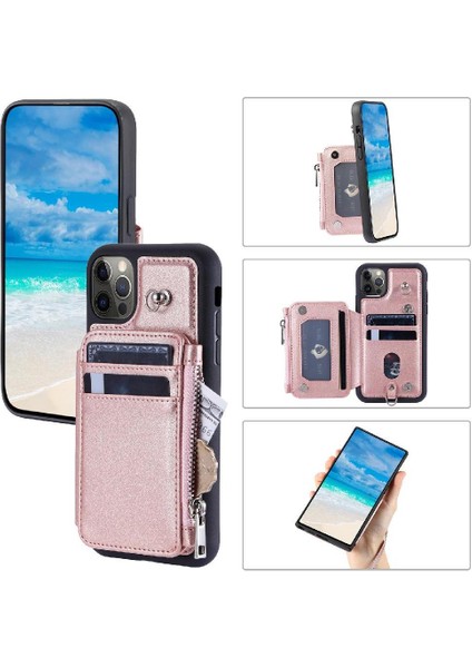 IPhone 12 Için Cüzdan Durumda Pro Max Flip Folio Kılıf Kickstand Rfıd Engelleme (Yurt Dışından)