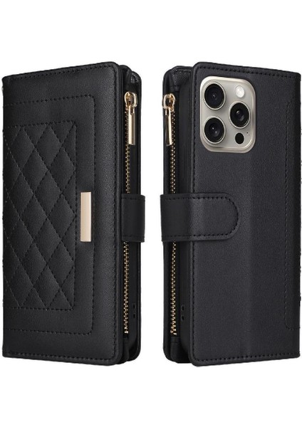 IPhone 16 Için Flip Case Pro Max Kayış Darbeye Cüzdan Kart Yuvaları (Yurt Dışından)