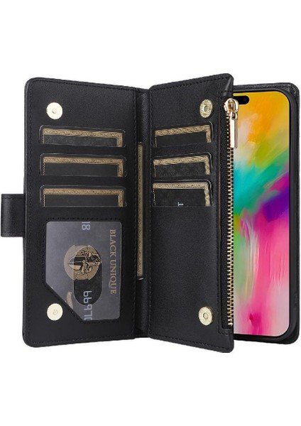 IPhone 16 Için Flip Case Pro Max Kayış Darbeye Cüzdan Kart Yuvaları (Yurt Dışından) indirimleri