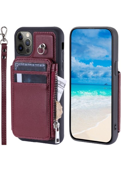IPhone 12 Için Cüzdan Durumda Pro Max Flip Folio Kılıf Kickstand Rfıd Engelleme (Yurt Dışından)
