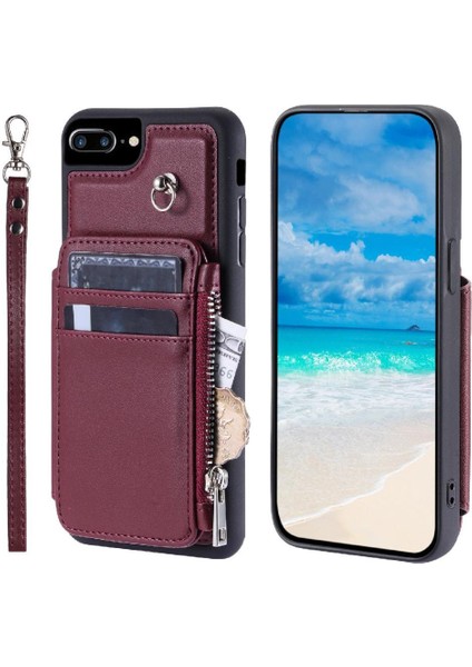 Cüzdan Kılıf IPhone 6 Artı/6s Artı Kickstand Pu Deri Flip Folio Kılıf (Yurt Dışından)