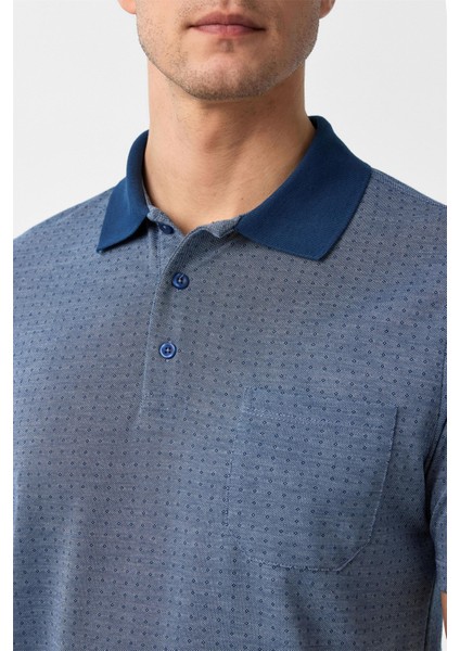 Lacivert Regular Armürlü Polo Yaka Tişört fiyatları