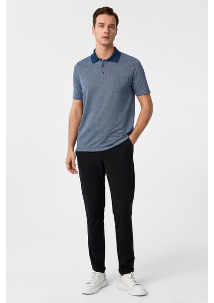 Lacivert Regular Armürlü Polo Yaka Tişört indirimleri