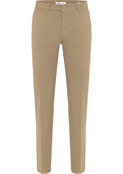 Bej Regular Armürlü Pantolon