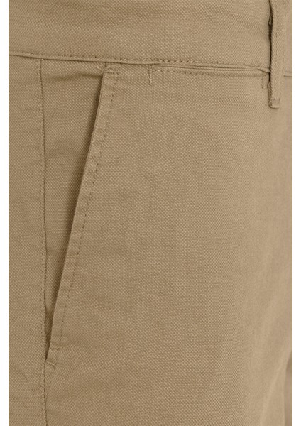Bej Regular Armürlü Pantolon
