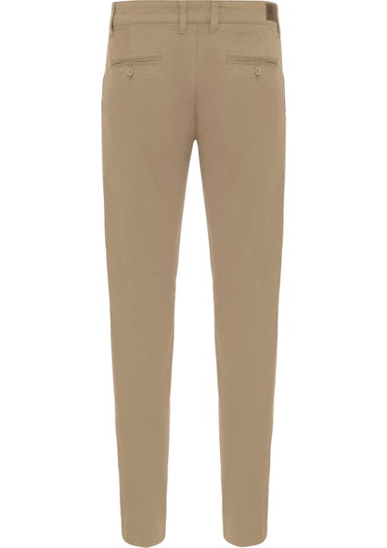 Bej Regular Armürlü Pantolon