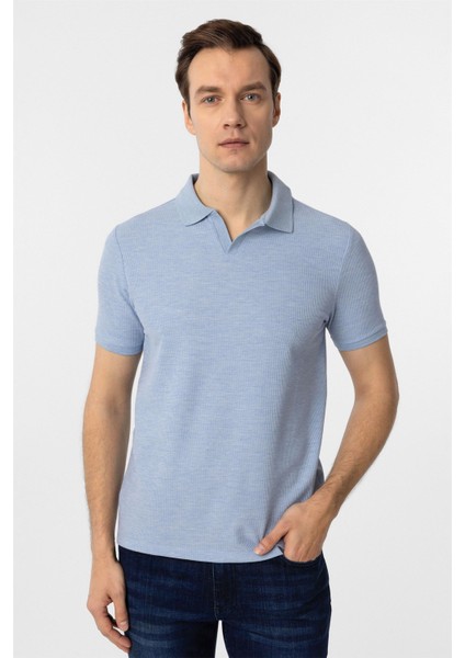 Mavi Slim Fit Armürlü Polo Yaka Tişört fiyatları