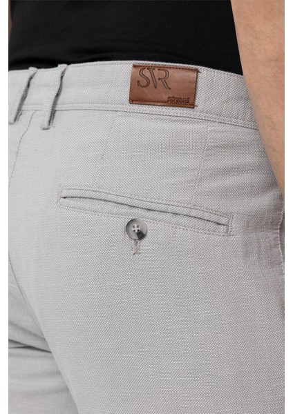 Gri Slim Fit Armürlü Kanvas Pantolon indirimleri
