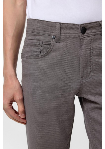Gri Slim Fit 5 Cep Kalıp Armürlü Kanvas Pantolon fırsatları