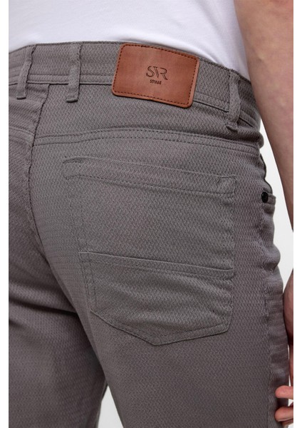 Gri Slim Fit 5 Cep Kalıp Armürlü Kanvas Pantolon indirimleri