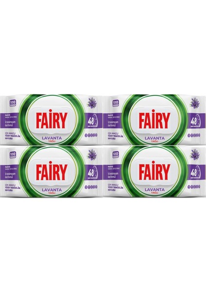 Yüzey Temizlik Havlusu 100 Yaprak Lavanta Yağlı - Beyaz Sirke - Karbonat (4 Lü Set) 400 Yaprak