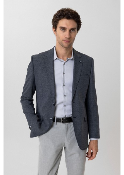 Parlament Mavi Regular Fit Armürlü Mono Yaka 6 Drop Ceket fırsatları
