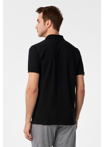 Siyah Slim Fit Armürlü Polo Yaka Tişört indirimleri