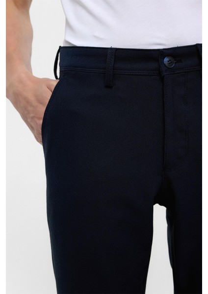 Lacivert Slim Fit Desenli Kumaş Pantolon modelleri