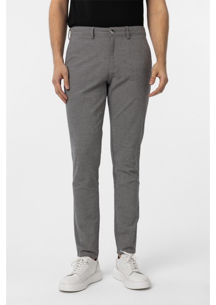 Koyu Gri Slim Fit Armürlü Kanvas Pantolon fiyatları