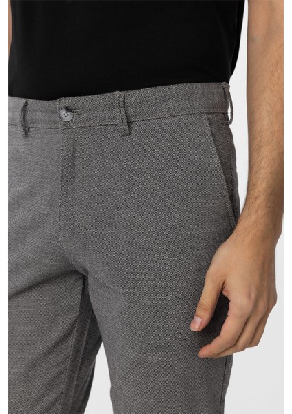 Koyu Gri Slim Fit Armürlü Kanvas Pantolon modelleri