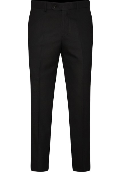 Slim Fit Düz Pantolon Erkekler İçin Siyah Renk Polyester Kumaş 2 Cep