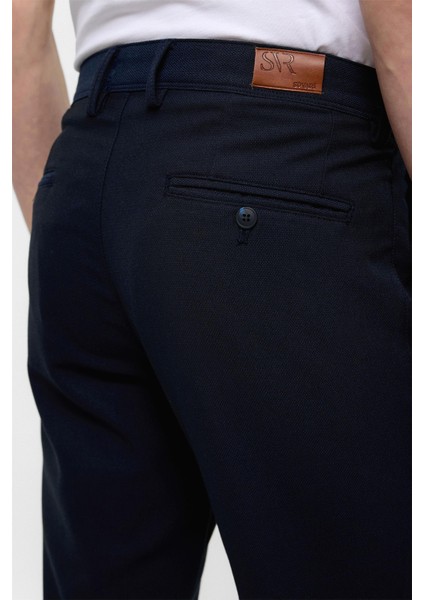 Lacivert Slim Fit Desenli Kumaş Pantolon indirimleri