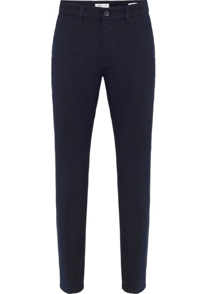 Lacivert Regular Armürlü Pantolon