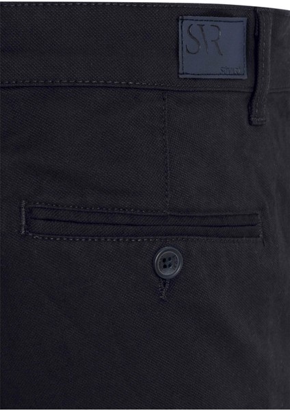 Lacivert Regular Armürlü Pantolon