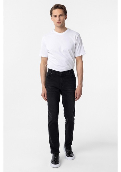 Siyah Slim Fit Denim Pantolon